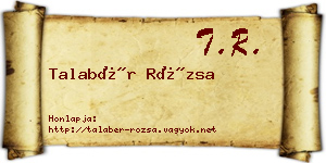 Talabér Rózsa névjegykártya